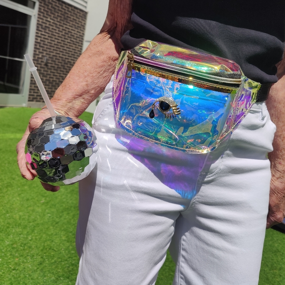 Evil Eye Rhinestone Irredscent Fanny Pack Crossbody bag